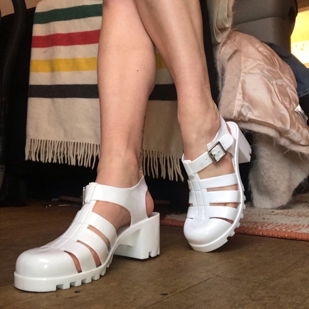 White Heeled Jellies sandals